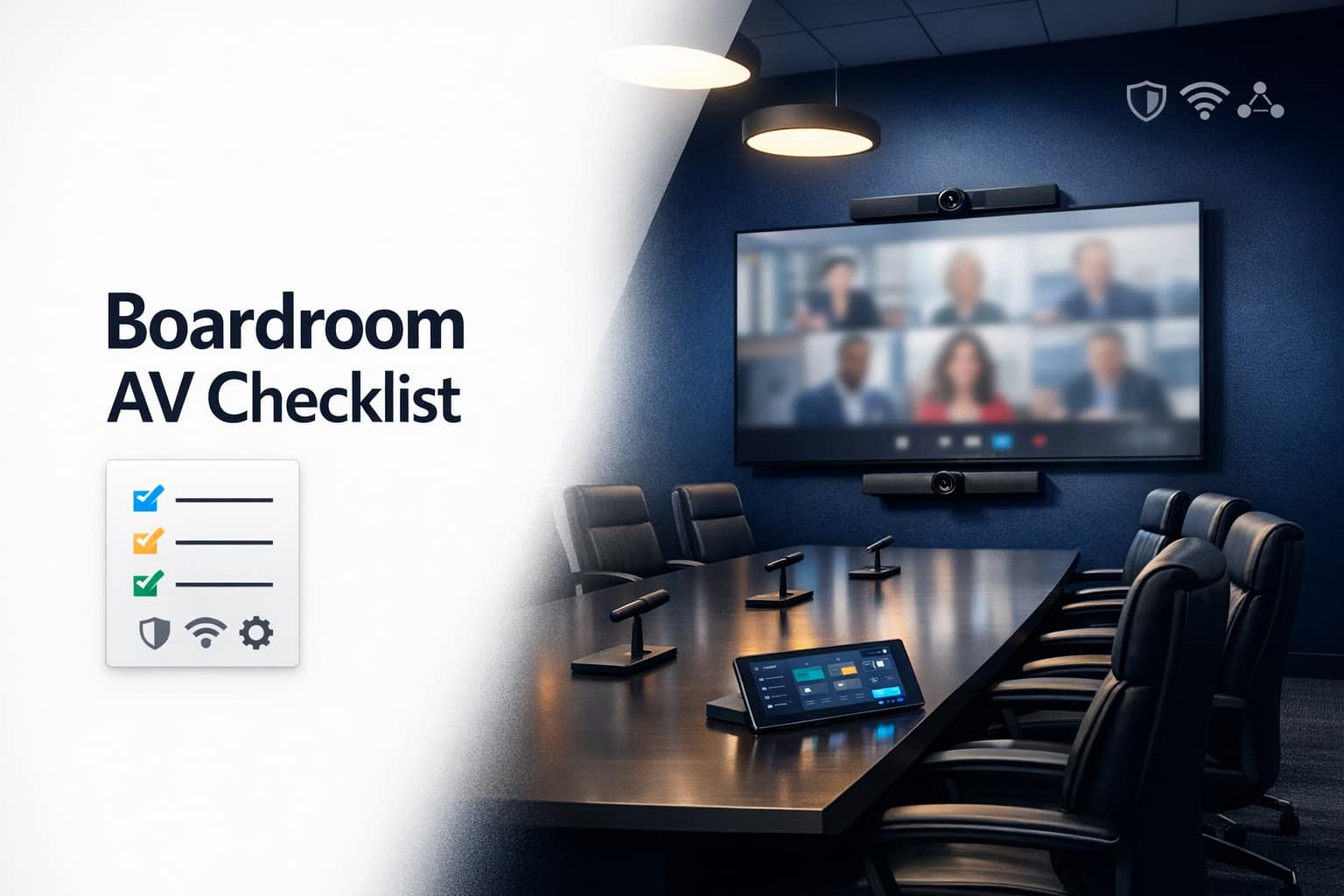 boardroom AV checklist